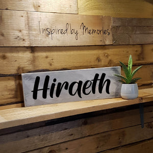 Hiraeth wooden sign